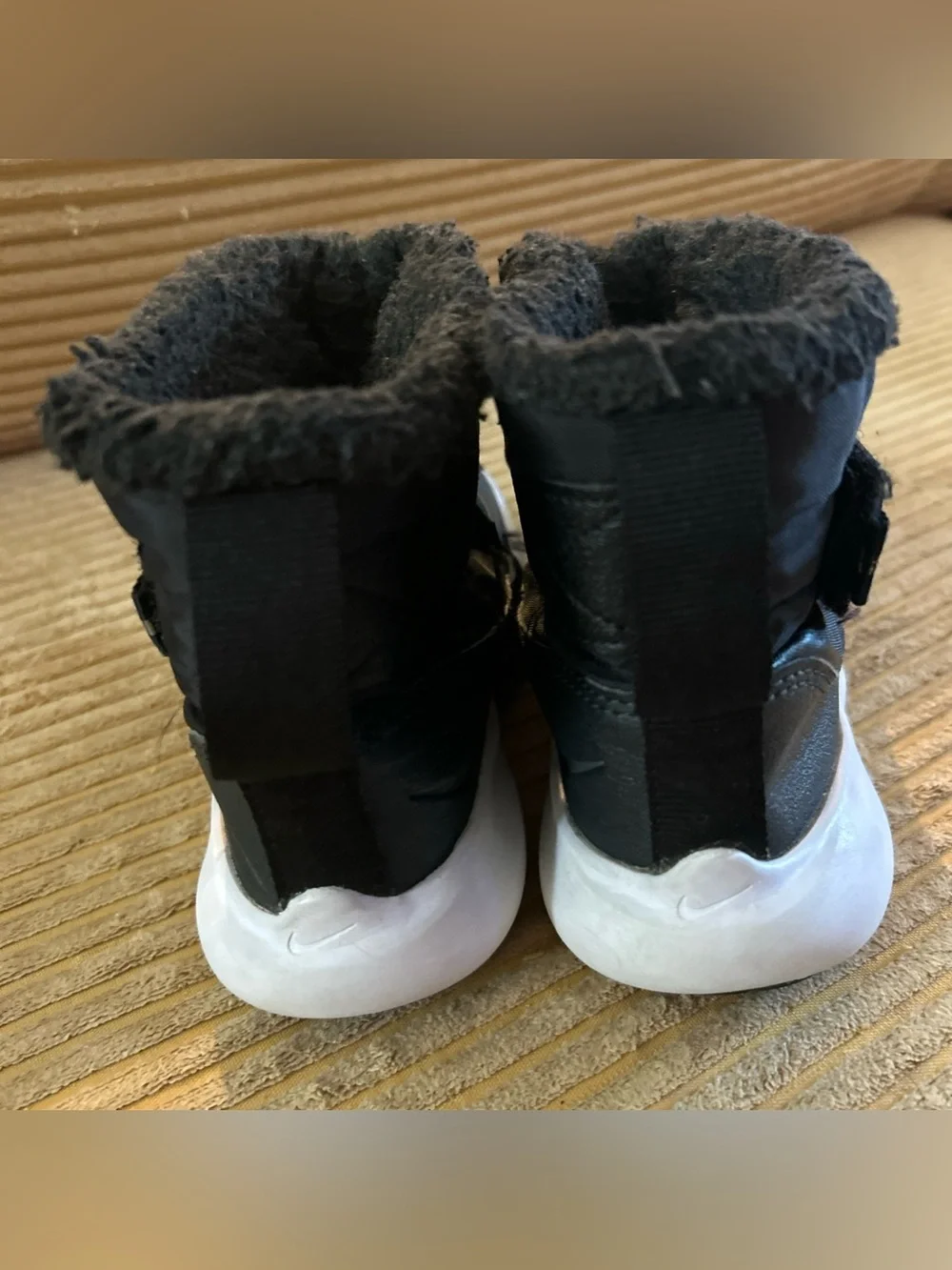 Kids Nike Flex Advance Black Winter Boot with Faux Fur Lining